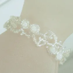 Bracelet S Rose Gold filled 14K - Arabesque Moonstone-Diaphanous white - Bracelet S Rose Gold filled 14K - Rose Gold filled 14K